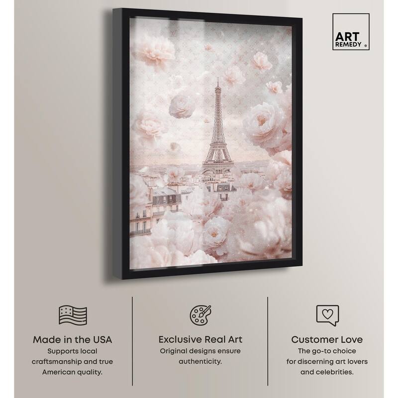 Raining Petals in Paris Shadowbox by Art Remedy