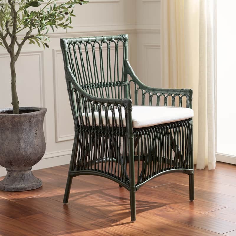 SAFAVIEH Zorianna Solid Wood Dining Chair with Cushion (Fully Assembled) - 22"W x 22"D x 36"H
