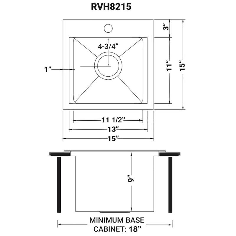 Ruvati 15 inch Polished Matte Gold Stainless Steel Workstation Bar Sink Drop-in - RVH8215GG
