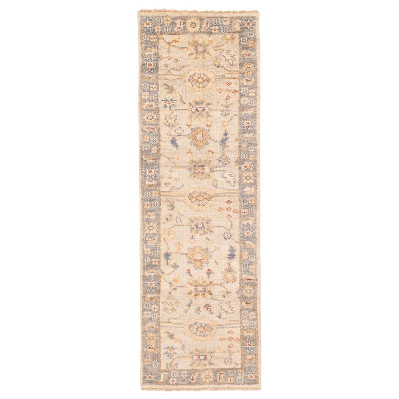 ECARPETGALLERY Hand-knotted Jules Serapi Light Grey Wool Rug - 2'6 x 8'0