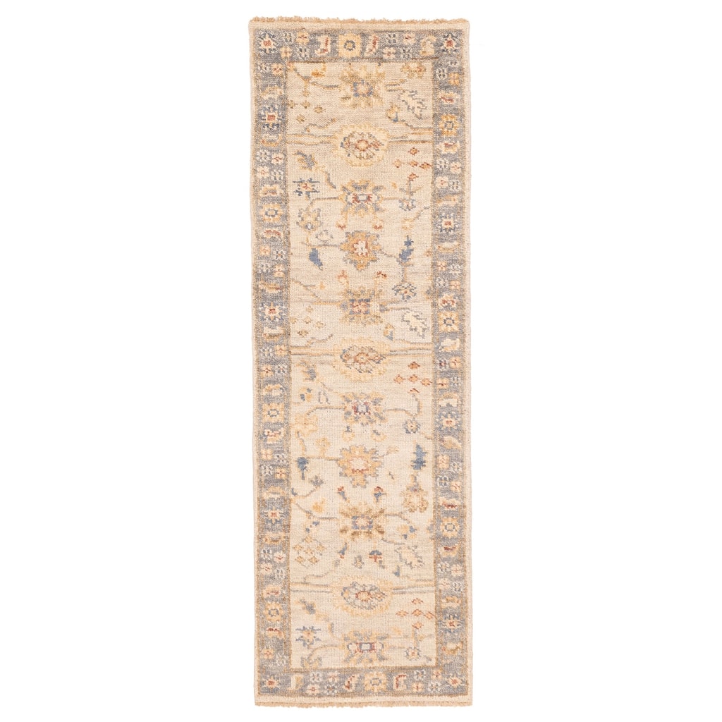 ECARPETGALLERY Hand-knotted Jules Serapi Light Grey Wool Rug - 2'6 x 8'0