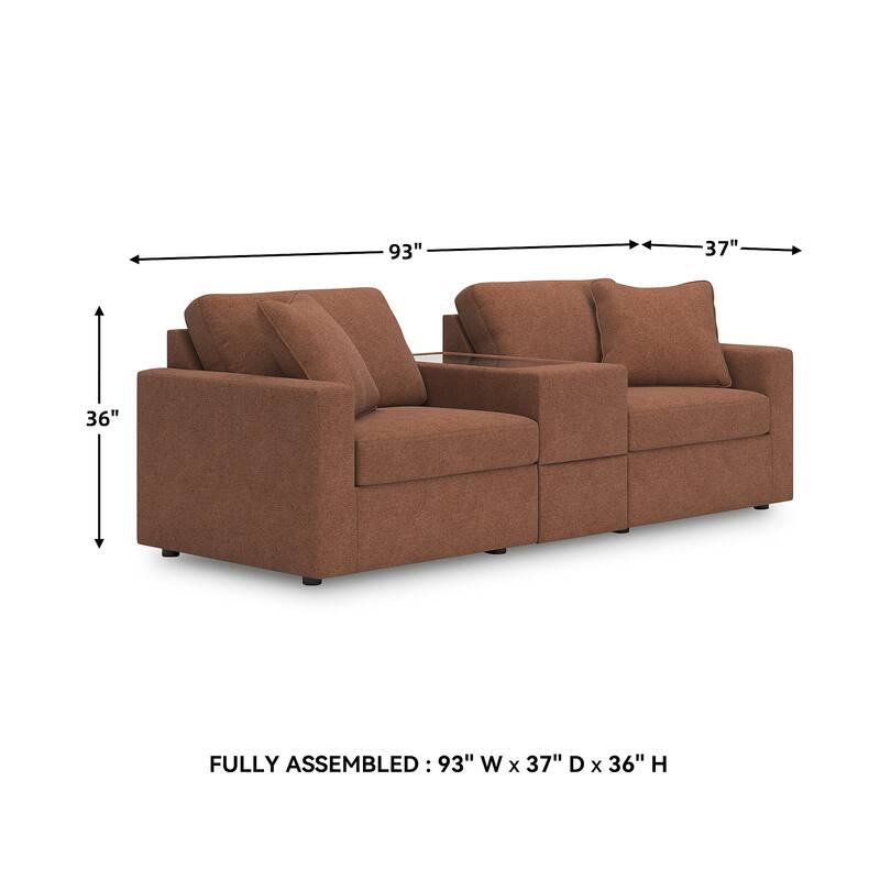 Signature Design by Ashley Modmax 3-Piece Sectional with Storage Console - 93" W x 37" D x 36" H