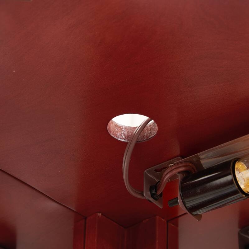 GDFStudio - Storage Corner Curio Cabinet with Lighted Glass Shelves