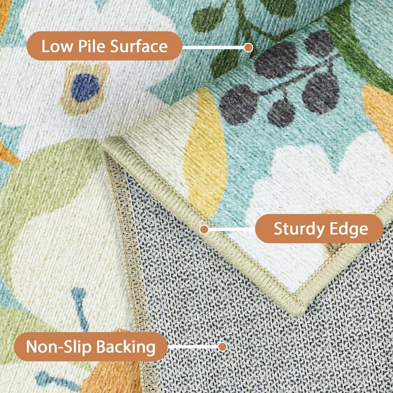 Mcow Low Pile Machine Washable Non-Slip Area Rug - 8'X10'