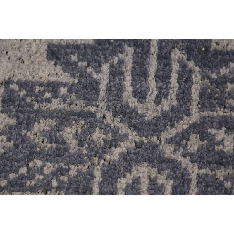 Modern Geometric Moroccan Indian Area Rug Hand-Knotted Wool Carpet - 4'11" x 7'11"