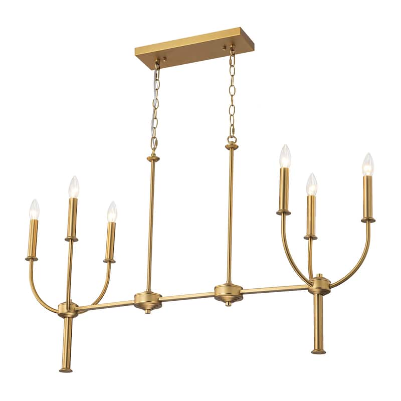 6-Light Farmhouse Large Candle Style Chandelier for Dining Room - W43.3"