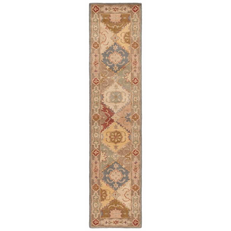 SAFAVIEH Handmade Antiquity Claudiane Traditional Oriental Wool Rug - 2'3" x 16' Runner - Multi/Beige