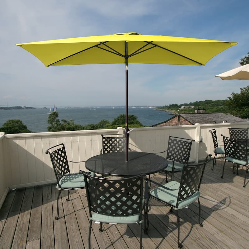 Bonosuki 10x6.5ft Rectangular Aluminum Patio Market Umbrella - Yellow