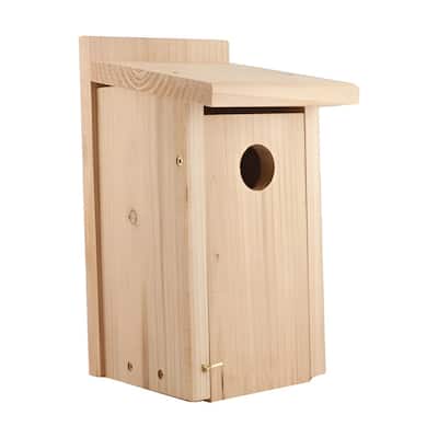 Brown Cedar Wood Bluebird Bird House with Easy Clean Door - 6.10 x 7.40 x 12.10 Inches (L x W x H)