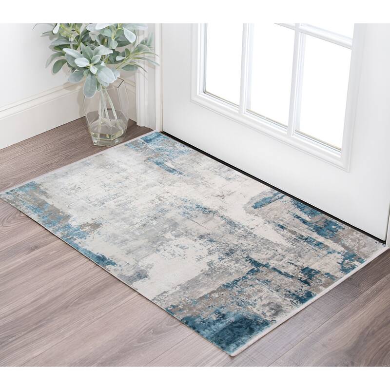 HomeRoots Abstract Contemporary Rectangle Area Rug - 36.00 in. x 24.00 in. x 0.30 in. - 36.00 in. x 24.00 in.  x 0.30 in.