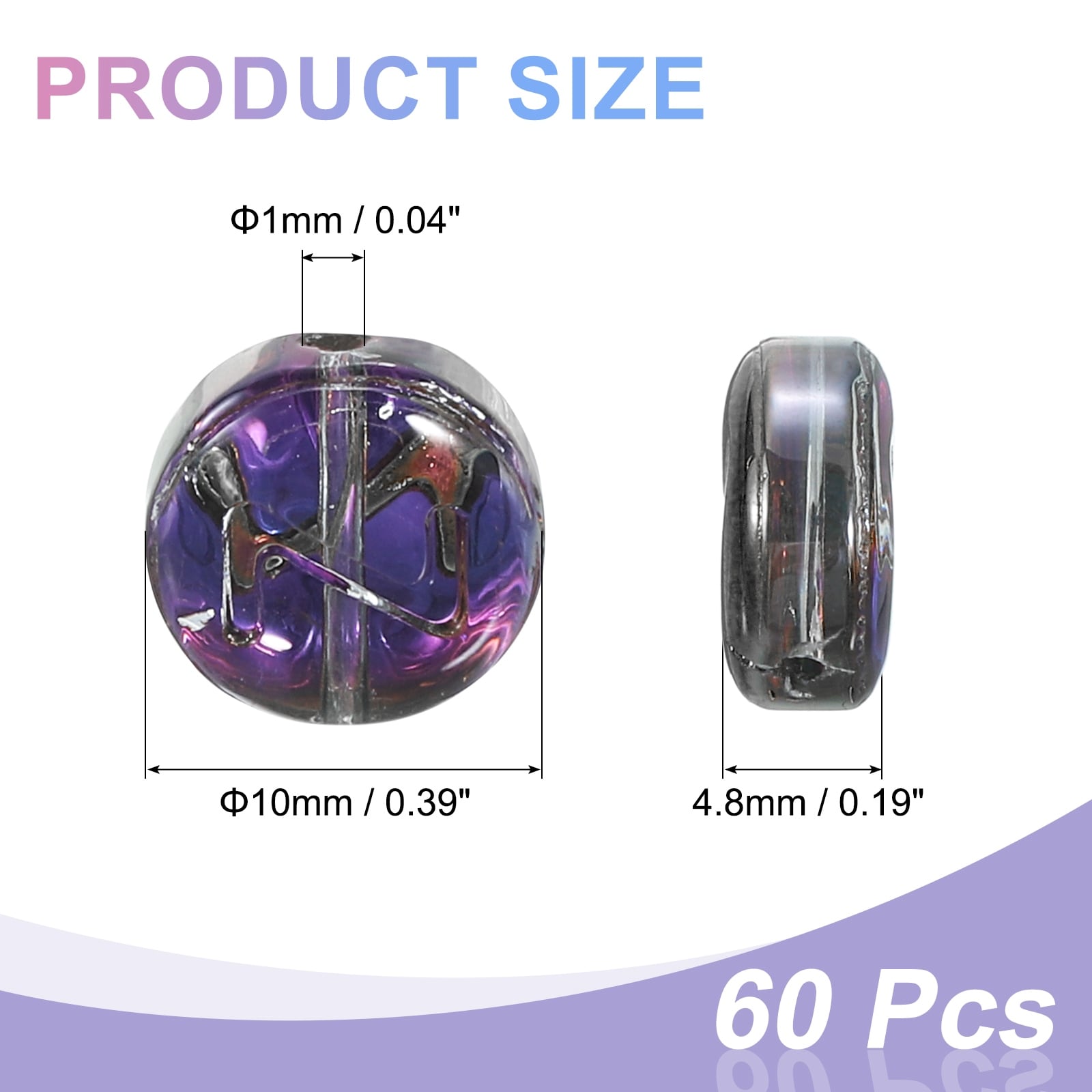 Glass Letter Beads, Flat Round Alphabet Letter Beads Initial Letter Spacer Beads for DIY Bracelet Necklace Earring Jewelry