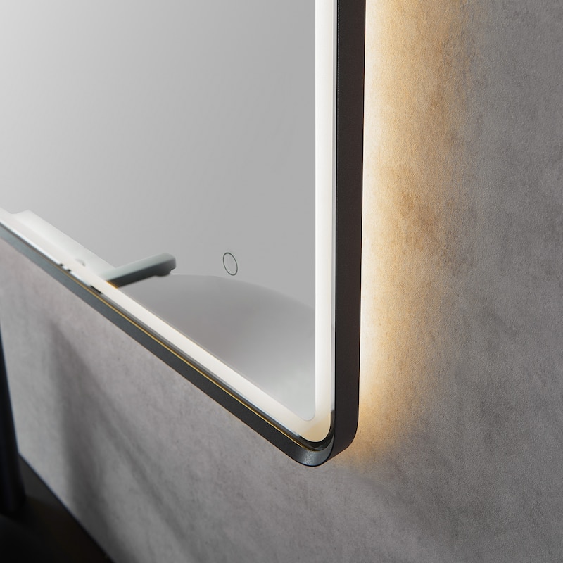 Altair Viaggi Rectangle Framed LED Lighted Wall Mirror