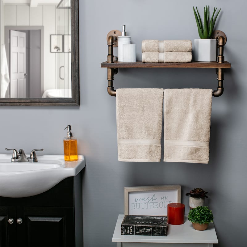 Superior Marche Egyptian Cotton Hand Towel - Set of 4 - Stone
