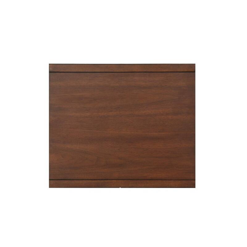 18 in. Brown Rectangle Wood End Table with Storage Drawer for Convenience