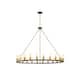 The Gray Barn Liam 48-inch Round Wagon Wheel 24-light Chandelier - Matte(Black+Gold)