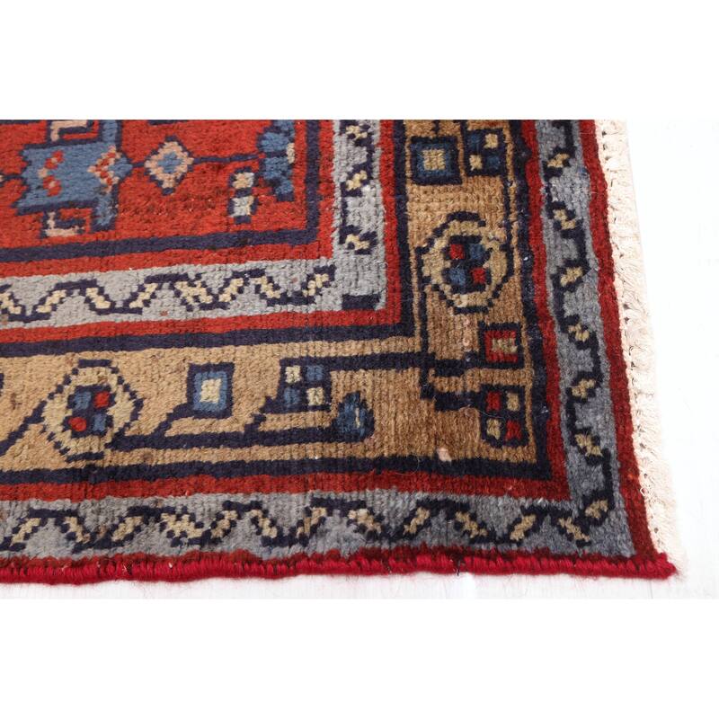 ECARPETGALLERY Hand-knotted Andelz Red Wool Rug - 2'11 x 10'2