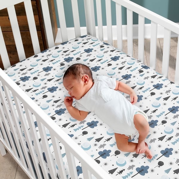 Shop Disney Baby Forever Pooh Blue Gray Bear 3 Piece Baby Crib