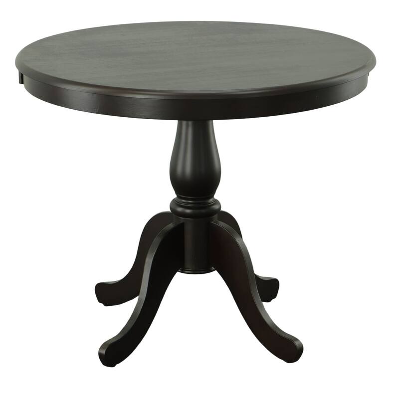 Solid Round Pedestal Dining Table - 36" - Espresso Brown