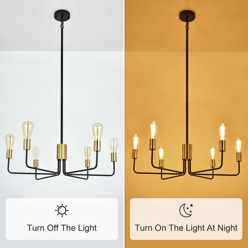 6-Light 30.15"W Kitchen Island Modern Chandeliers for Living Room