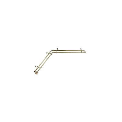 Corner Window Curtain Rod - Antique Brass, Adjustable 66-120", Double Rod Set, Decorative Curtain Hardware - M