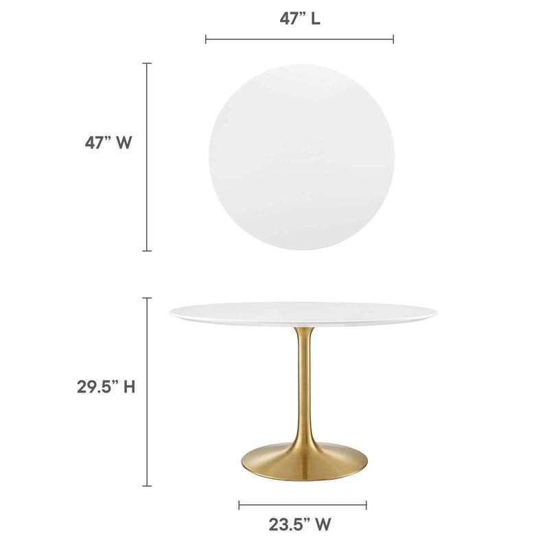 47" Round Wood Dining Table