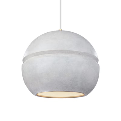 Carson Carrington Sallebyn Antique Brass Large Pendant - Antique Brass, Concrete, White