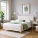 preview thumbnail 1 of 29, Upholstered Platform Bed Frame, Soft Headboard, Wood Support, Grey or White White - King