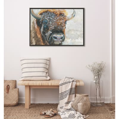 Kate and Laurel Sylvie Bison Frame Canvas by Jennifer Redstreake Geary
