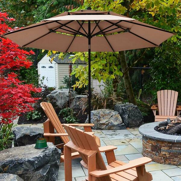 Shop 10ft 3 Tier Double Vented Patio Umbrella Sun Shade Overstock 31263205