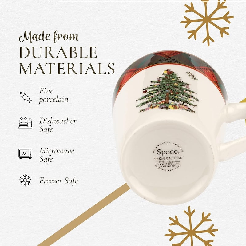 Spode Christmas Tree Collection Tartan Mug 14 Oz