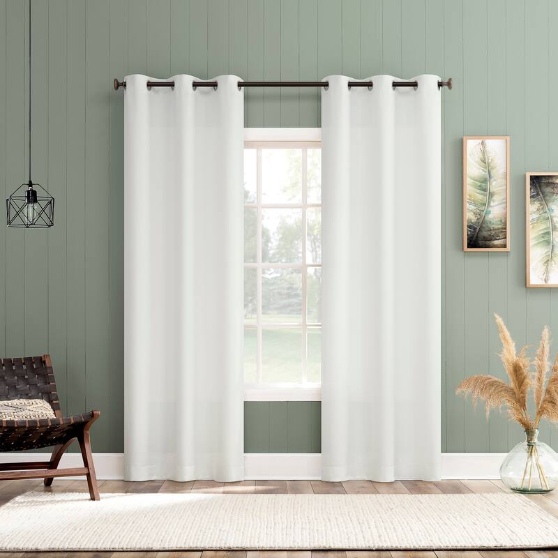 No. 918 Landon Textured Semi-Sheer Grommet 1-Piece Curtain Panel, Single Panel