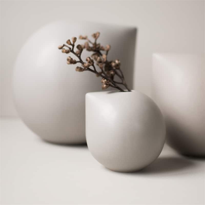 Sm. NIB Vase White - White - Silver