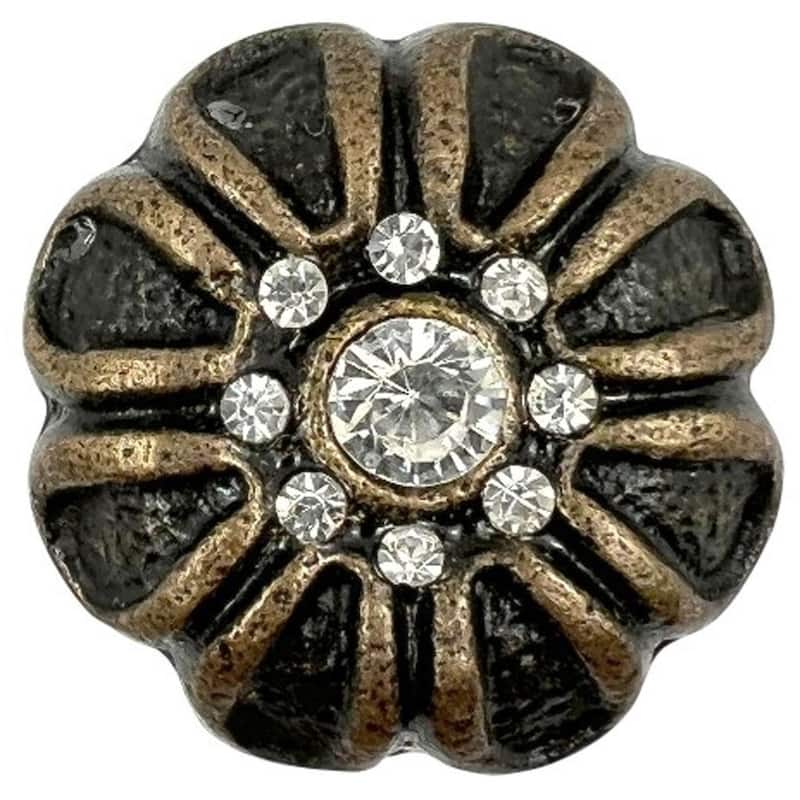 HomeRoots Set of Six Black And Gold Scalloped Knob Iron Drawer Pull Knobs - 6.25 in. x 4.00 in. x 3.50 in.