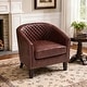 preview thumbnail 72 of 90, Axia Barrel PU Leather Accent Chair with Nailhead Trim