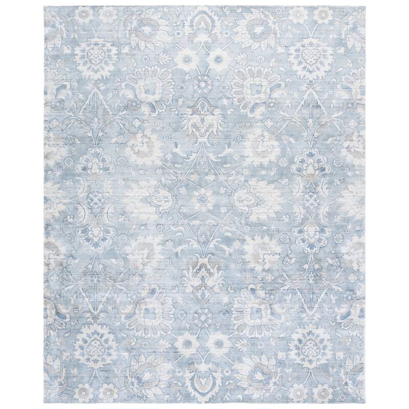 SAFAVIEH Handmade Mirage Khadijeh Viscose Rug - Light Blue/Ivory - 9' x 12'