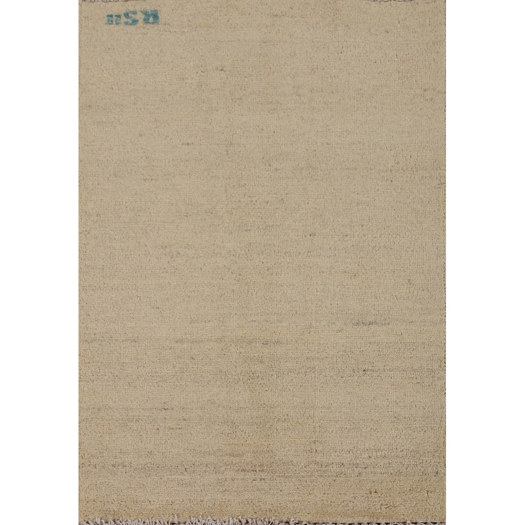 Solid Gabbeh Modern Accent Rug Handmade Foyer Wool Carpet - 2'0"x 3'1"
