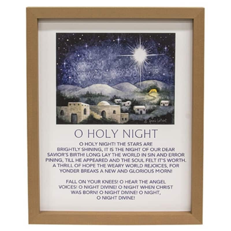 O Holy Night Framed Print Nativity Scene Christmas Decor - 12" x 1.50" x 15" - Multi
