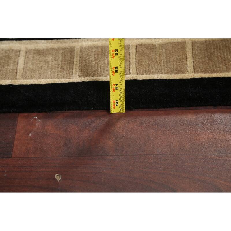 Geometric Nepalese Vegetable Dye Oriental Wool Area Rug Hand-knotted - 6'2" x 9'3"