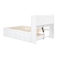 preview thumbnail 11 of 14, Full Size Platform Bed with Trundle, Storage Drawers, USB Ports, and Headboard Shelves in White