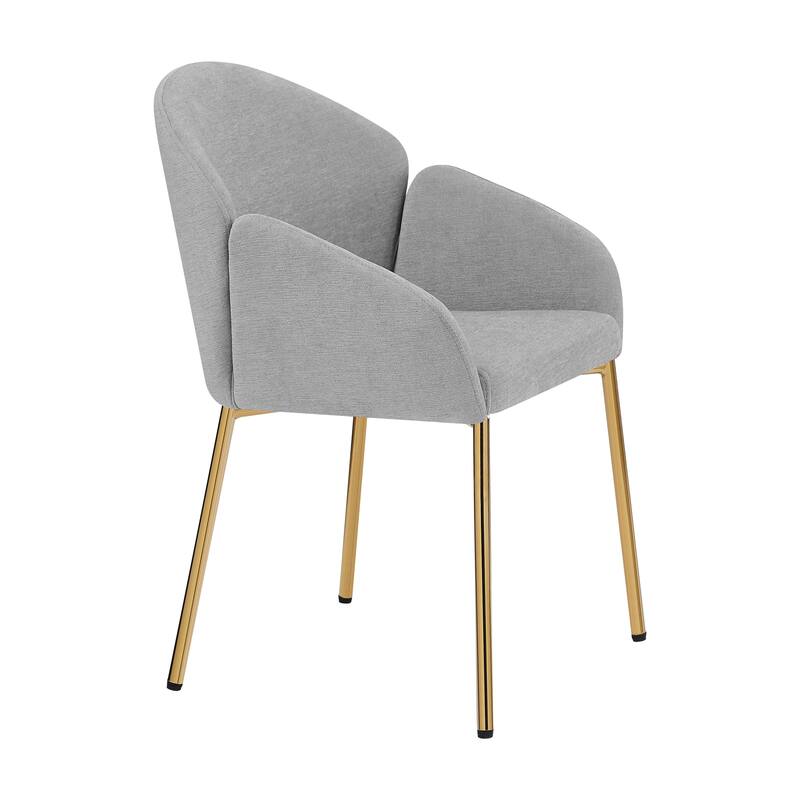 Stylish Vanity Chair Coffee Chair with Armrests, Grey Upholstered Chair Dressing Chair Dining Chair for Dining Room