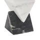 preview thumbnail 5 of 6, White Marble Stacked Pyramid Geometric Decorative Sculpture