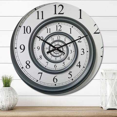 Designart 'Time Spiral Analog Wall' Oversized Contemporary Wall Clock