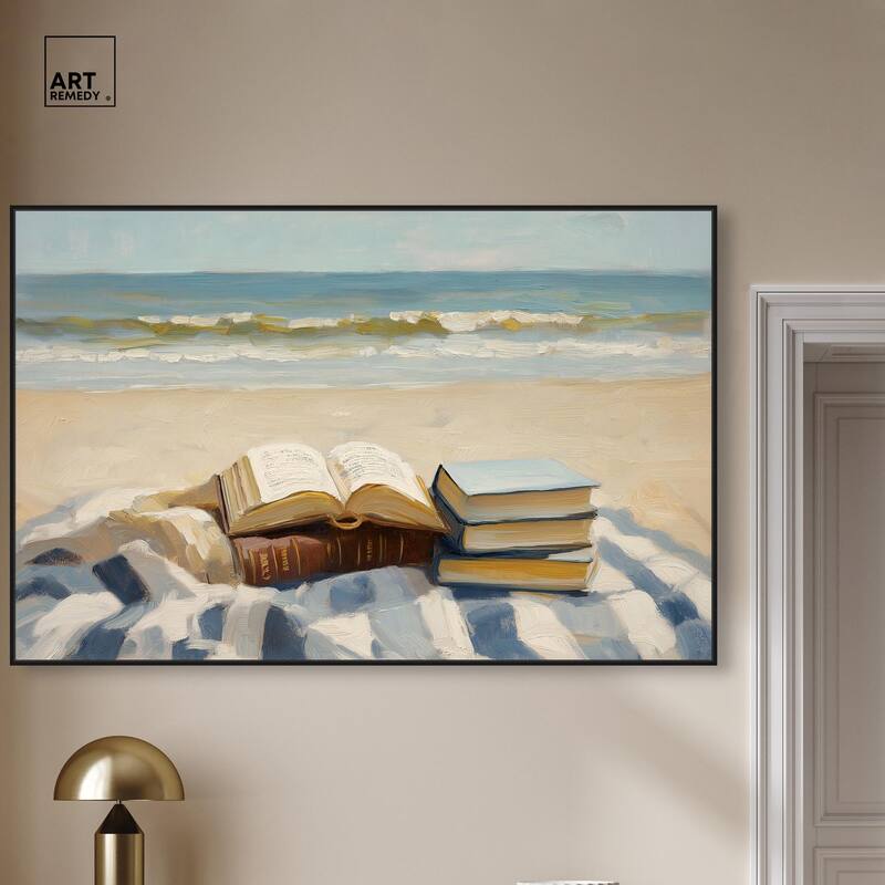 Beach Reading Canvas by Art Remedy