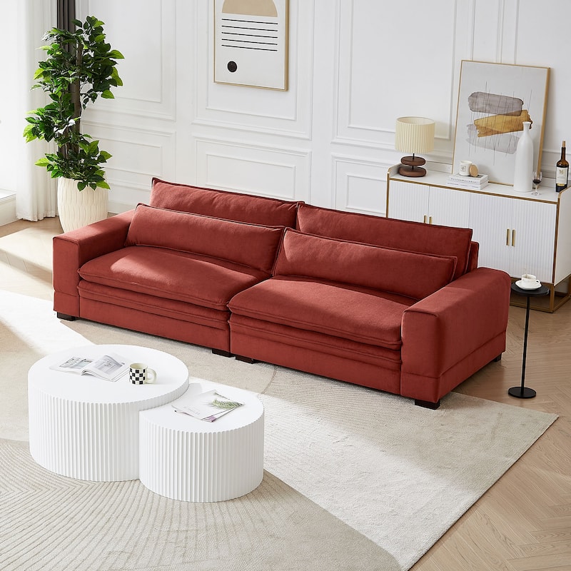 Upholstered Sofa Couch with two pillows - Bed Bath & Beyond - 39774858