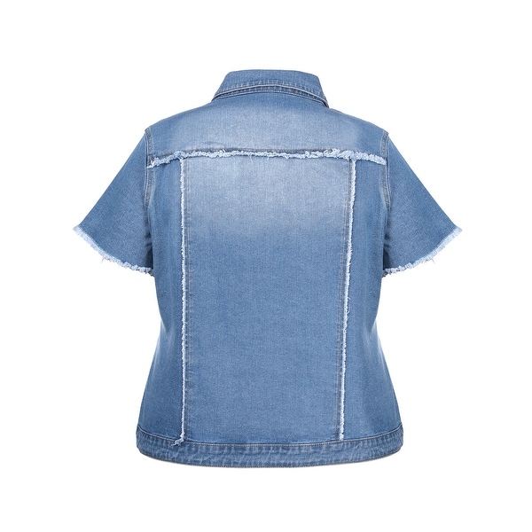 plus short sleeve denim jacket