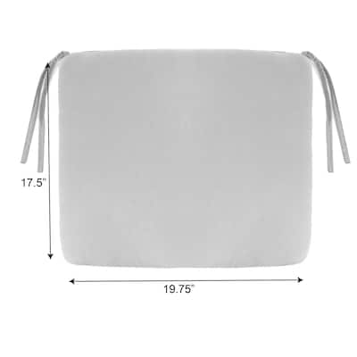 20" x 18" Outdoor Seat Cushion with Ties - 17.5'' L x 19.75'' W x 3'' H