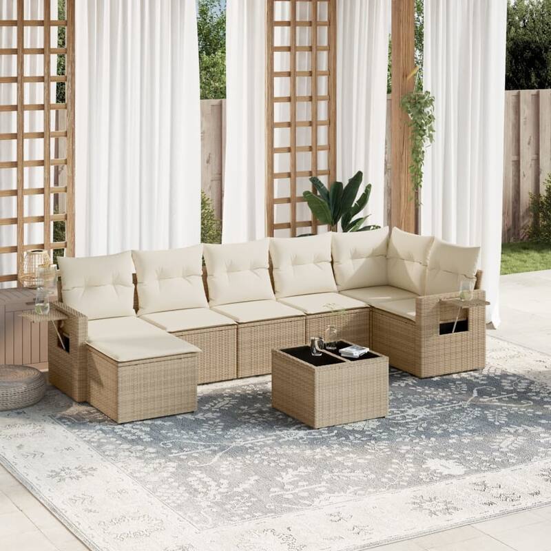 vidaXL Garden Sofa Set - Beige and cream Without table