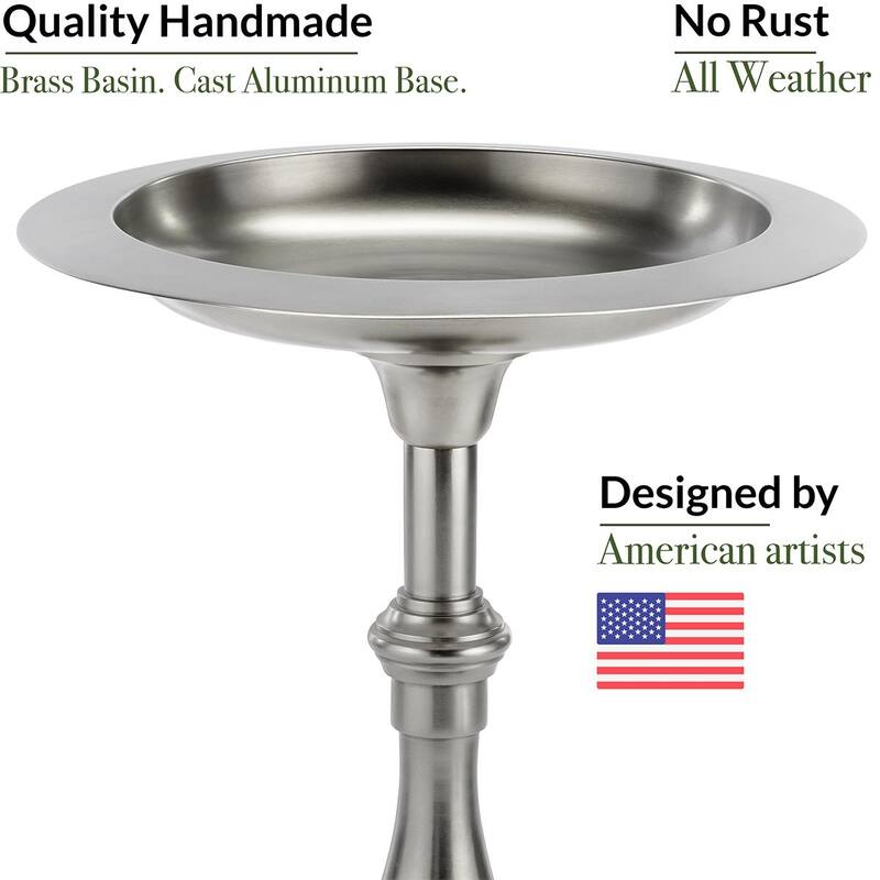 Classic Pewter Bird Bath Pedestal