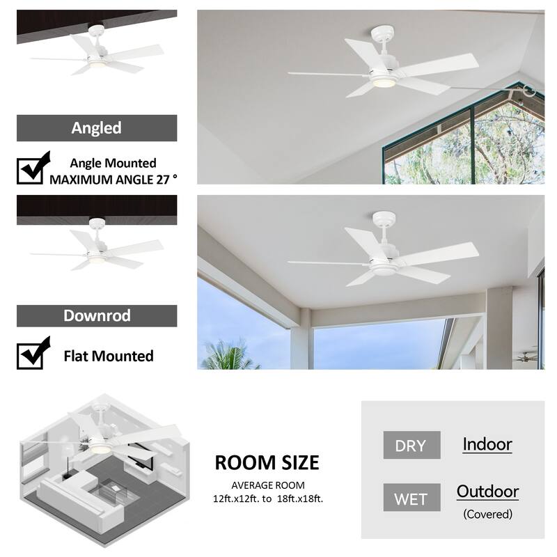 CARRO Joule 52" 5-Blade Smart Ceiling Fan Ceiling Fan with Light and Remote