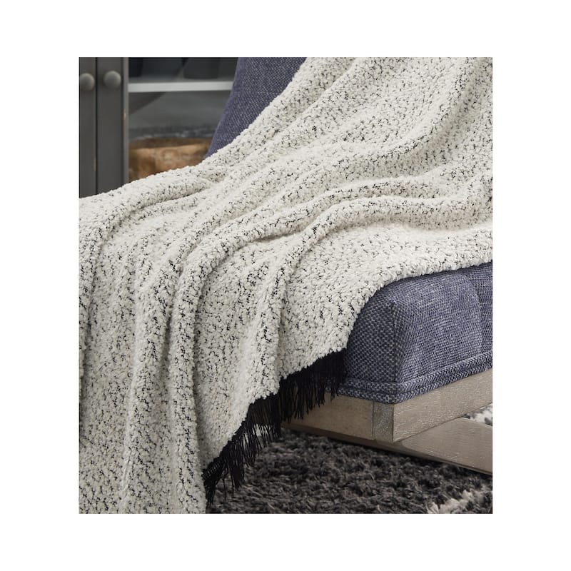 Leonita Black/White Throw